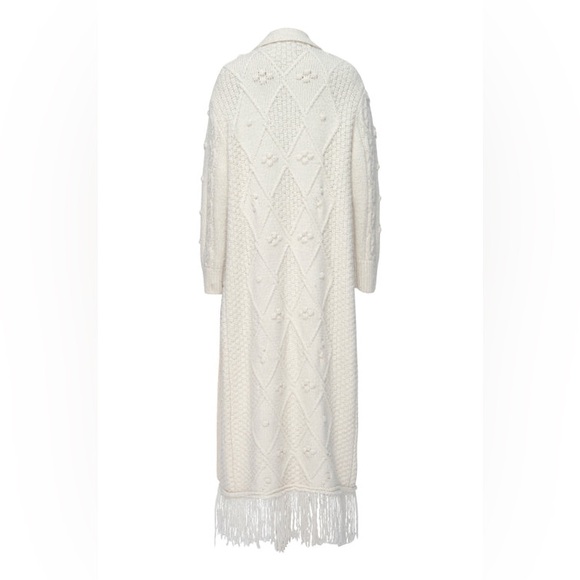 ❌SOLD🏷️Le Superbe Bohemian Knit Duster Sweater Cardigan Coat in Cream Size Small - Picture 5 of 11